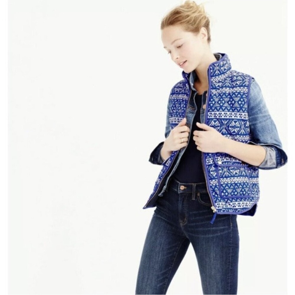 J. Crew Quilted Vest Snowflake